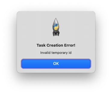 Task Creation Error